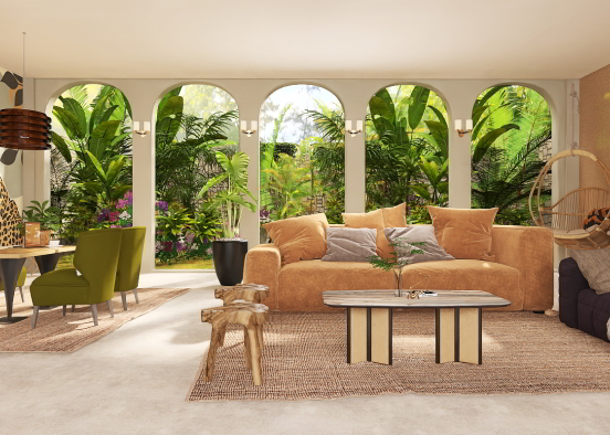 Luxury Indoor Outdoor Safari Home Design Rendering