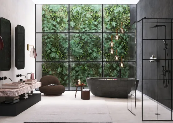 new bathroom concept integrating nature Design Rendering