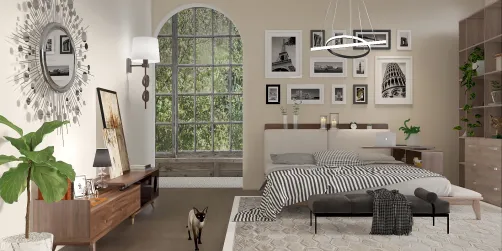 Habitación moderna con un toque clásico.
