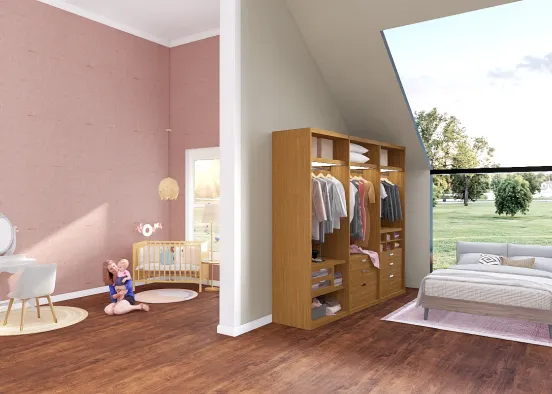 🛏 Bedroom and baby crib Design Rendering