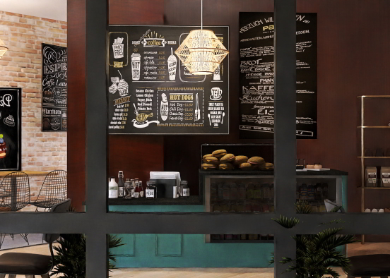 Welcome to my cafe Design Rendering