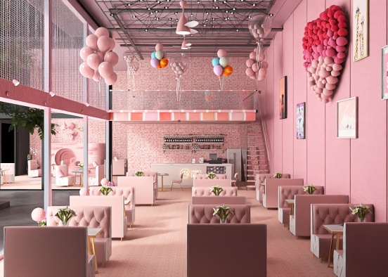 Pink Cafe 🧁🌷🌸🍨🎫🎭🏩💗🩷 Design Rendering