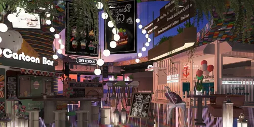 Restaurant and coffe shop zone
