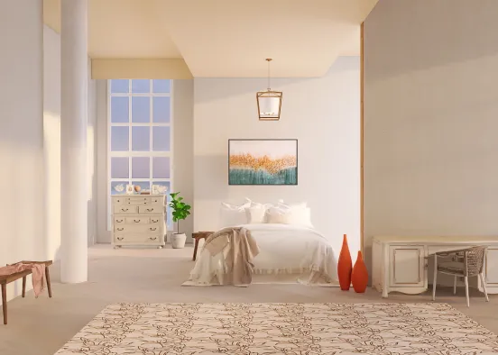 mediterranean style bedroom Design Rendering