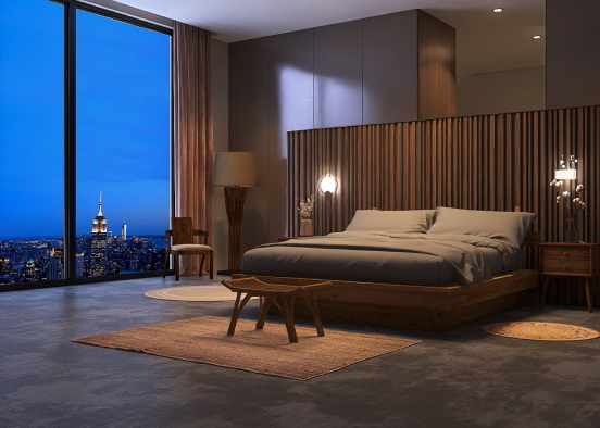 Dormitorio Wabi-Sabi Design Rendering