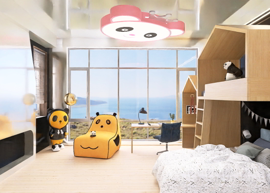 Panda lover room Design Rendering