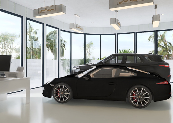Car Showroom Design Rendering