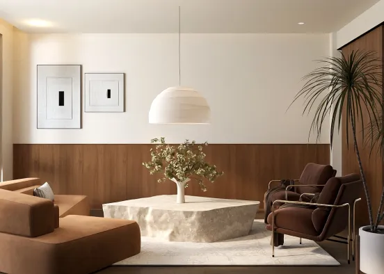 # Serene Living Room Renderização de Design