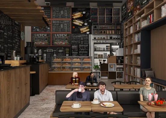 # Cafe and bakery  Renderização de Design