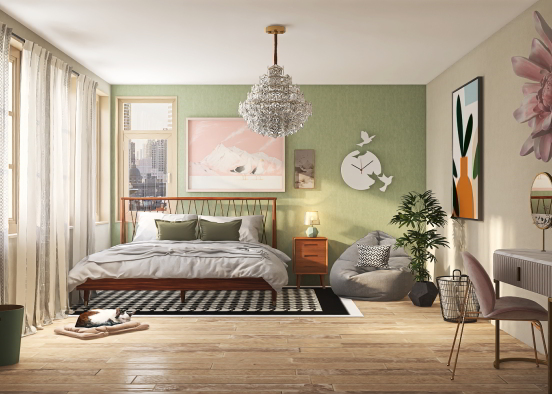 Colorful bedroom  Design Rendering