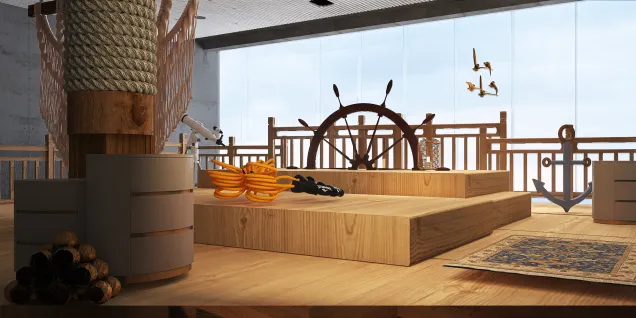 Wooden Pirate Ship Deck