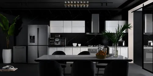Dark kitchen  very luxurious and rich 