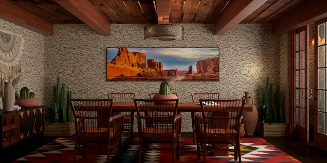 Southwestern Style Dining Room 