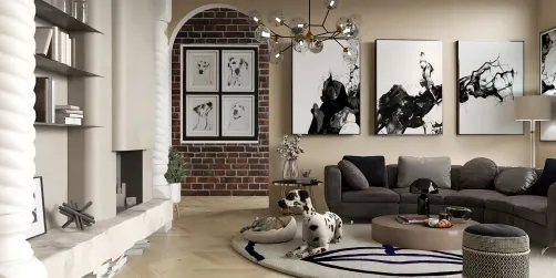 Pet-friendly Chic Living Room 