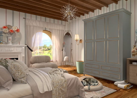 Countryside Teenagers Bedroom  Design Rendering
