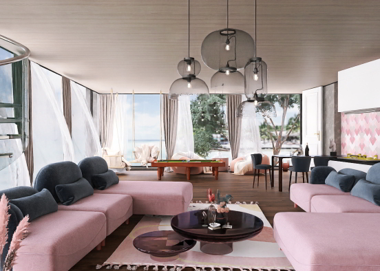 Red sea Villa - living room Design Rendering