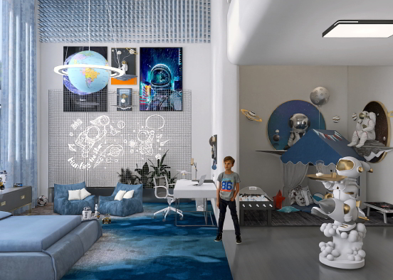 themed room, space - astronaut  Design Rendering