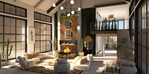 Rustic farmhouse lounge