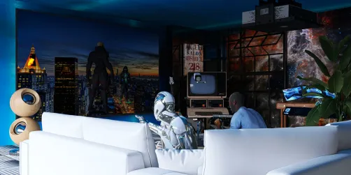 Nerdy gaming streaming Room