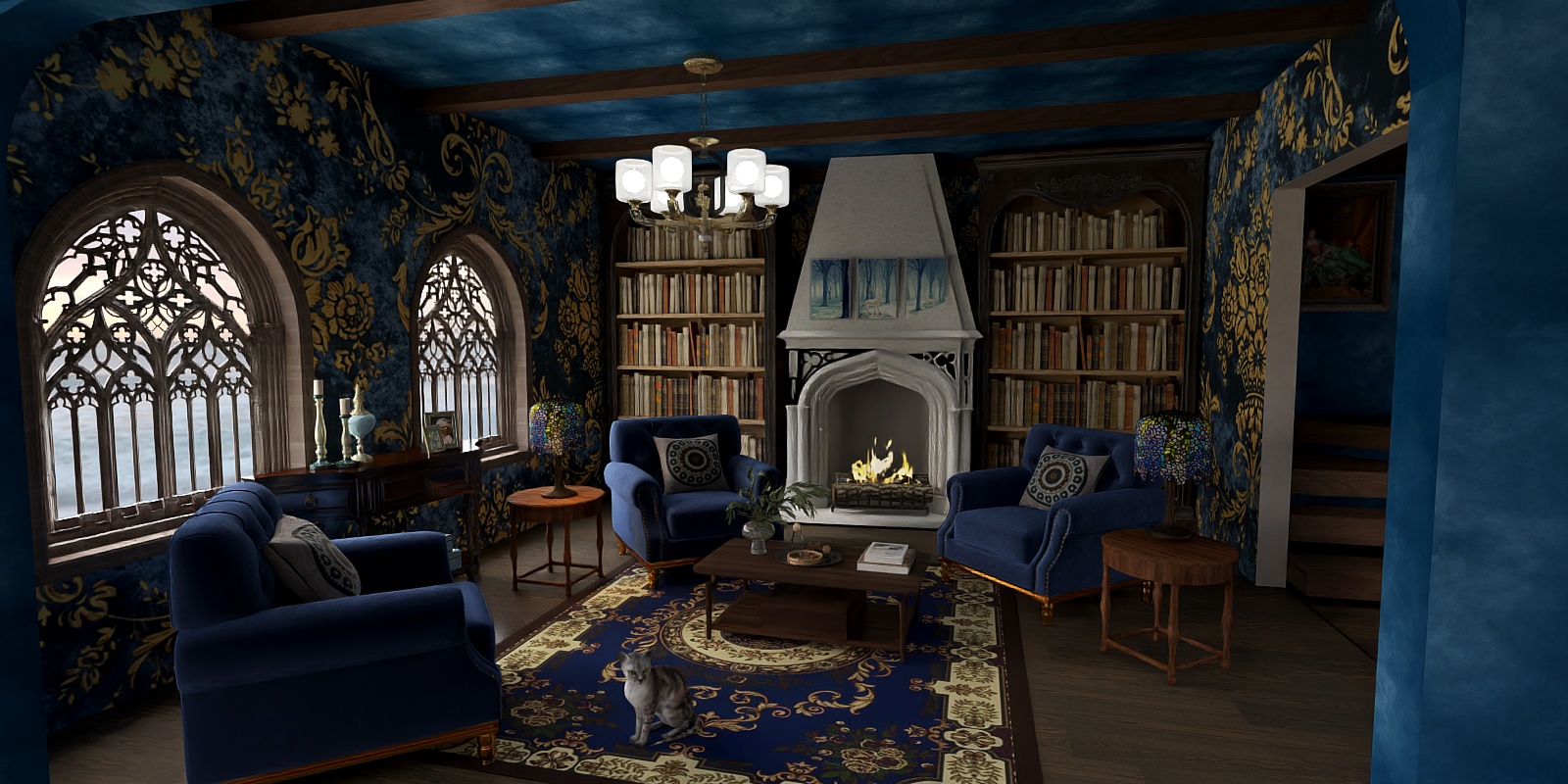 Ravenclaw Blue Library
