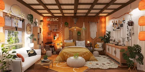 colorful bedroom💛🧡
