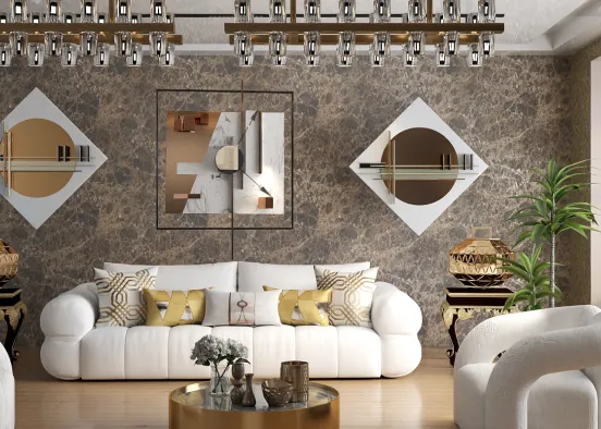 # Gold wall decor  Renderização de Design