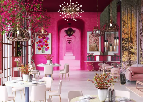 # Kiki’s Pink Lounge Renderização de Design