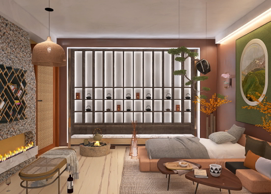 Just to relax tinny room apartment  Design Rendering