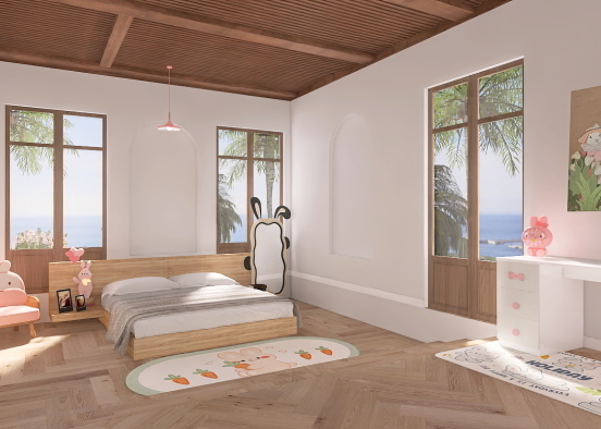 Cute seaside room Design Rendering