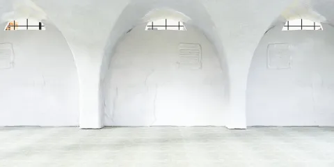 empty interior space with arched walls featuring natural light design actions minimalist style perfect for modern house renovations using Homestyler's real-time 3D rendering feature