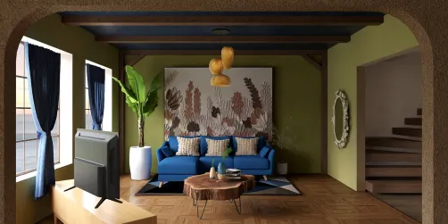 Blue greenry living room 