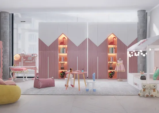 Um quarto infantil! Design Rendering
