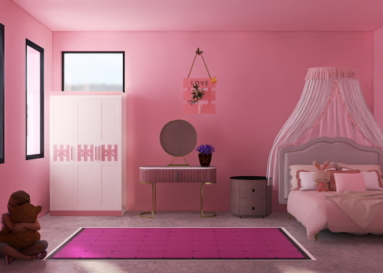 A Girls Room Design Rendering