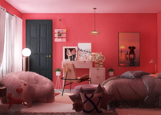 My bedroom dream is pink Design Rendering