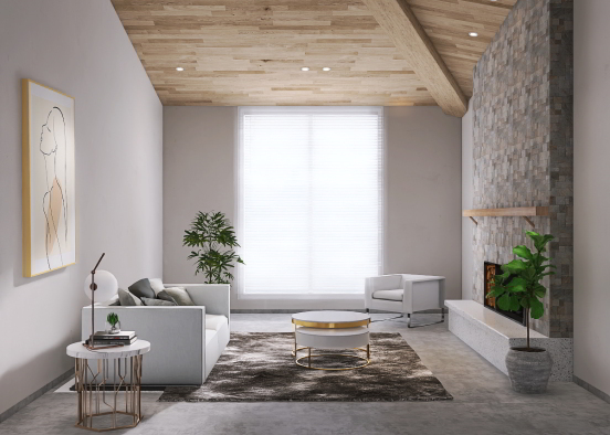 Simple Living room  Design Rendering