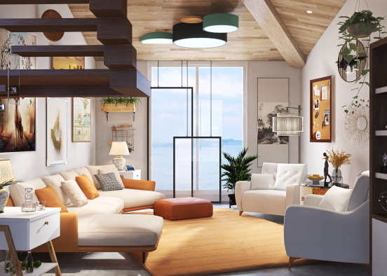 Calming livingroom Design Rendering