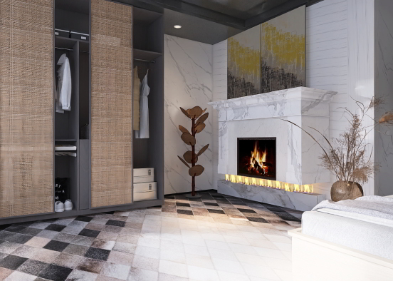 Grey and Gold Luxury  Design Rendering