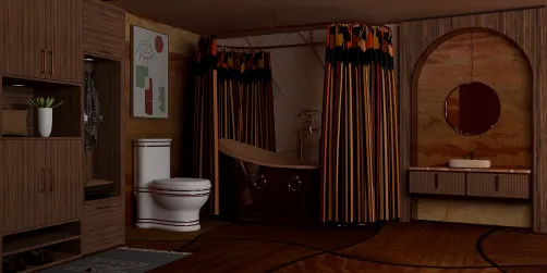 Warm toned bathroom