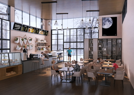 BLK Cafe 🤎🤍🩶🖤 Design Rendering