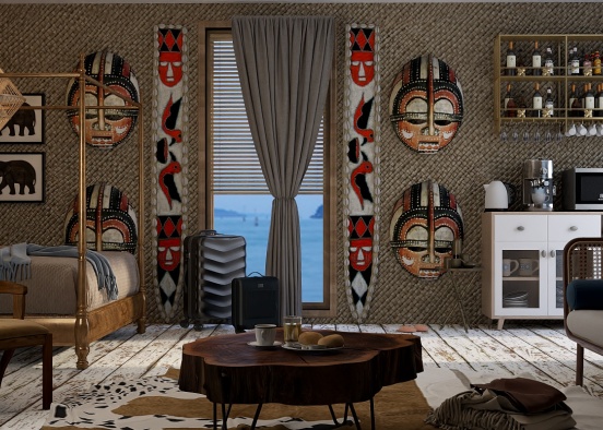 African Safari hotel room  Design Rendering
