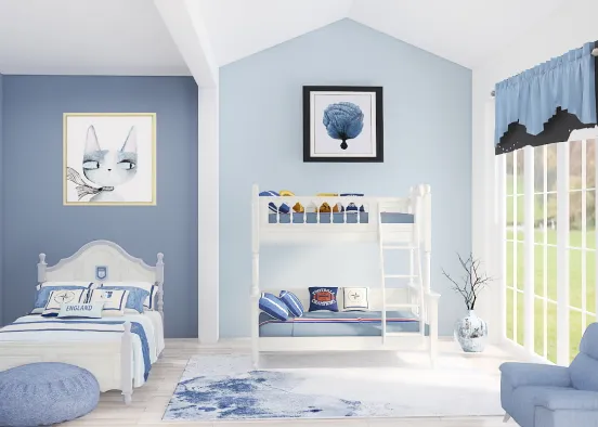 Kid's Blue Room Design Rendering