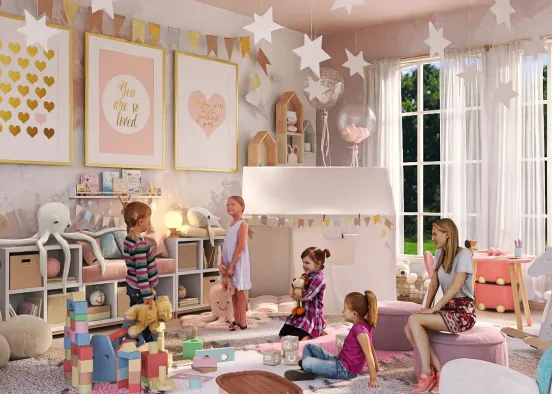 # Whimsical Girls Playroom (children’s day) Визуализация дизайна