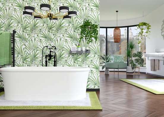Baño tropical Design Rendering