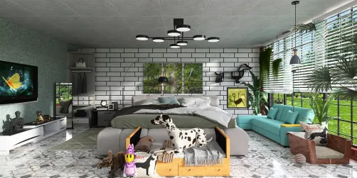 a man and his Pet bedroom