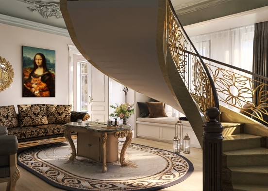 Chic classic living area idea 💡 Design Rendering