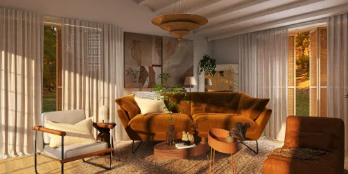 Orange living room 