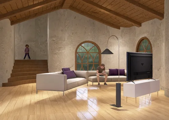 scandinavian living room Design Rendering