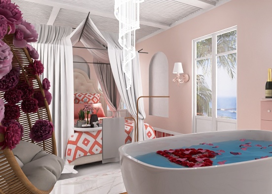 Honeymoon Suite at Hotel Amore 💕  Design Rendering