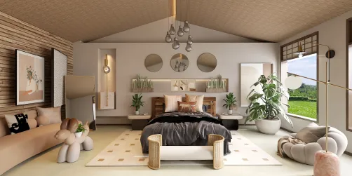 Earthy toned bespoke bedroom
