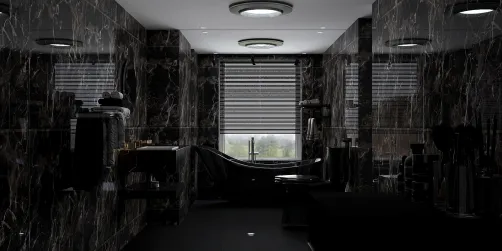 Black marble bathroom